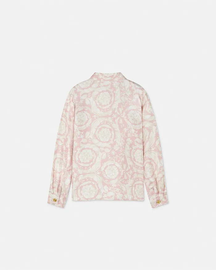 Versace Shirts and Tshirts Kids Barocco Silk Shirt Pinkprint