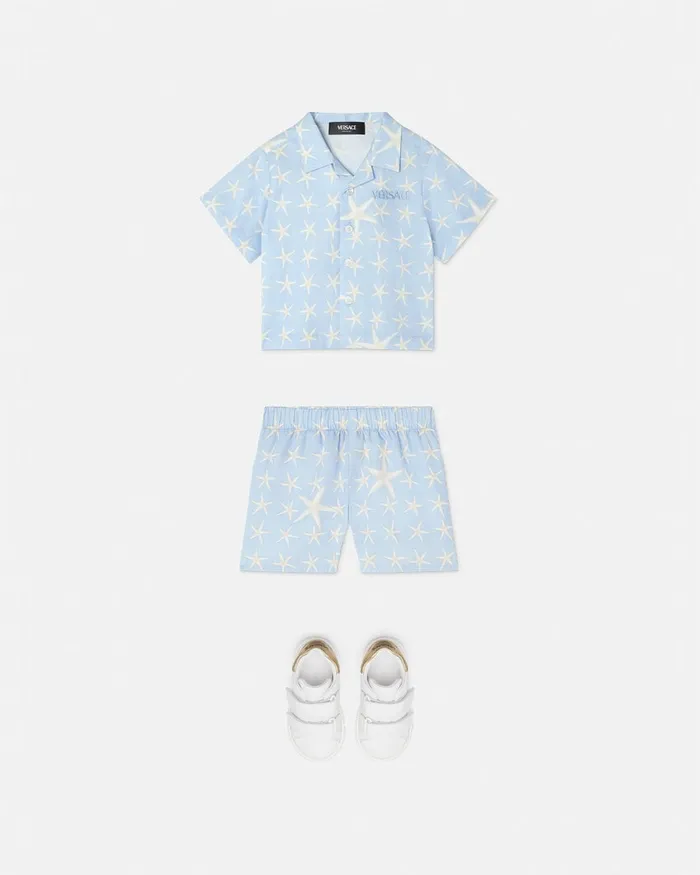 Versace Shirts and Tshirts Kids Stella Marina Baby Shirt Light Blue