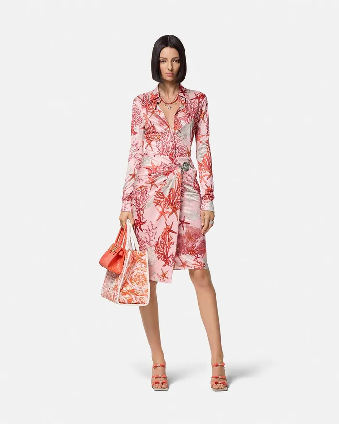 Versace Shirts and Tops Women Barocco Sea Fitted Shirt Pinkprint