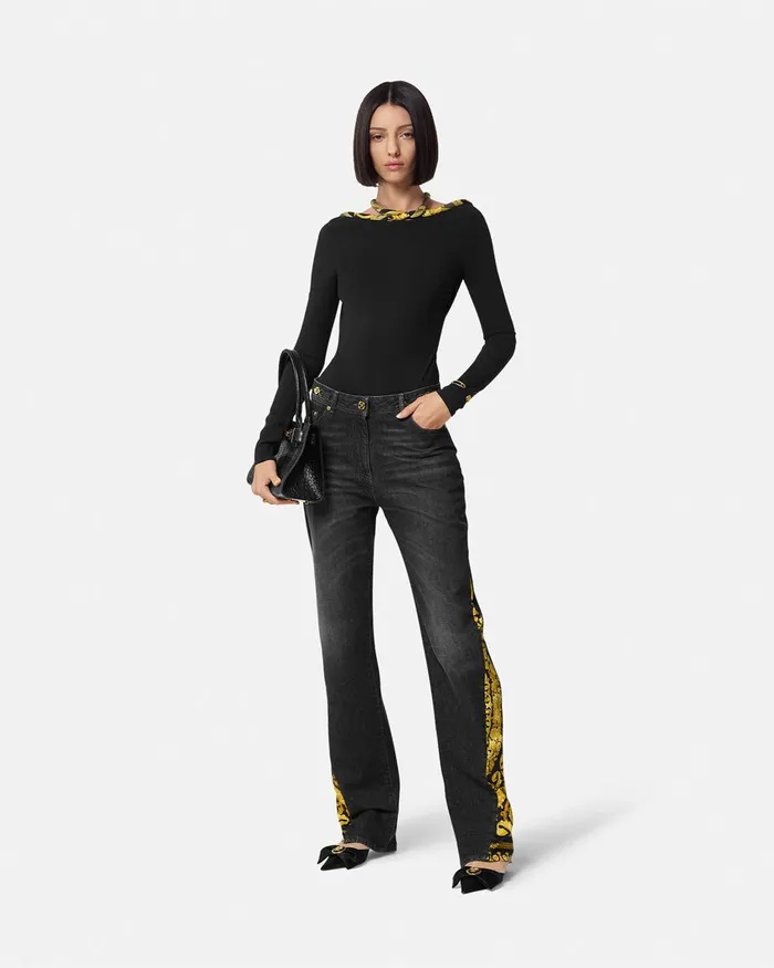 Versace Shirts and Tops Women La Coupe Des Dieux Bodysuit Black