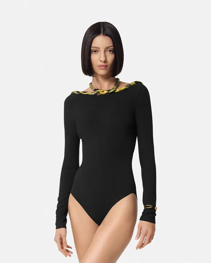 Versace Shirts and Tops Women La Coupe Des Dieux Bodysuit Black