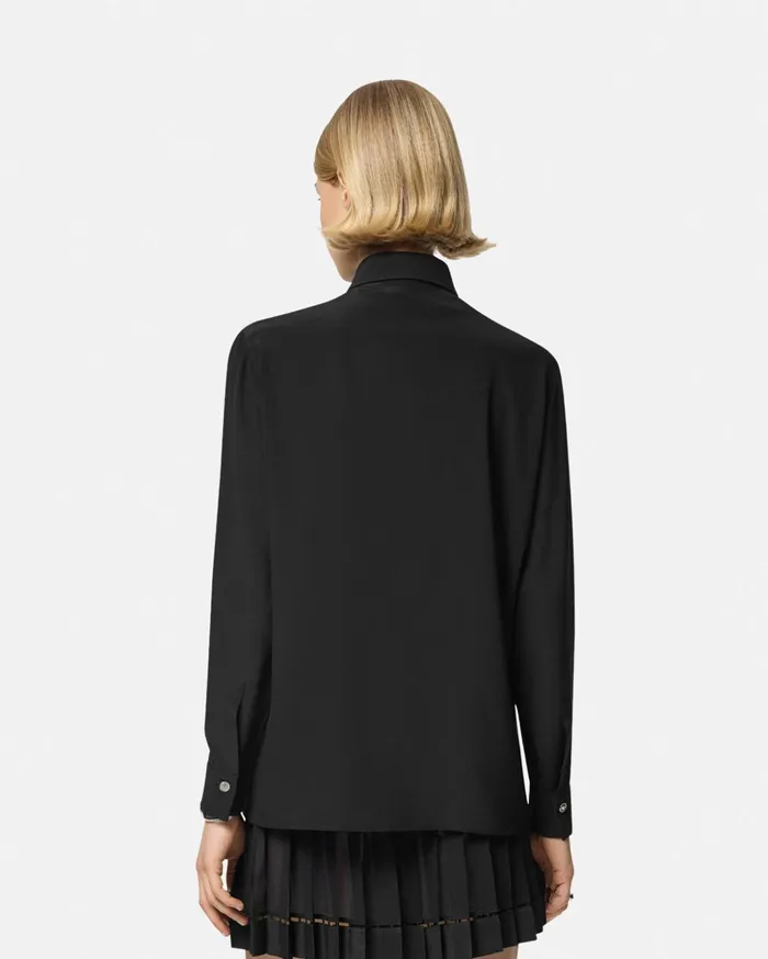 Versace Shirts and Tops Women Ruffled Silk Crpe Shirt Black