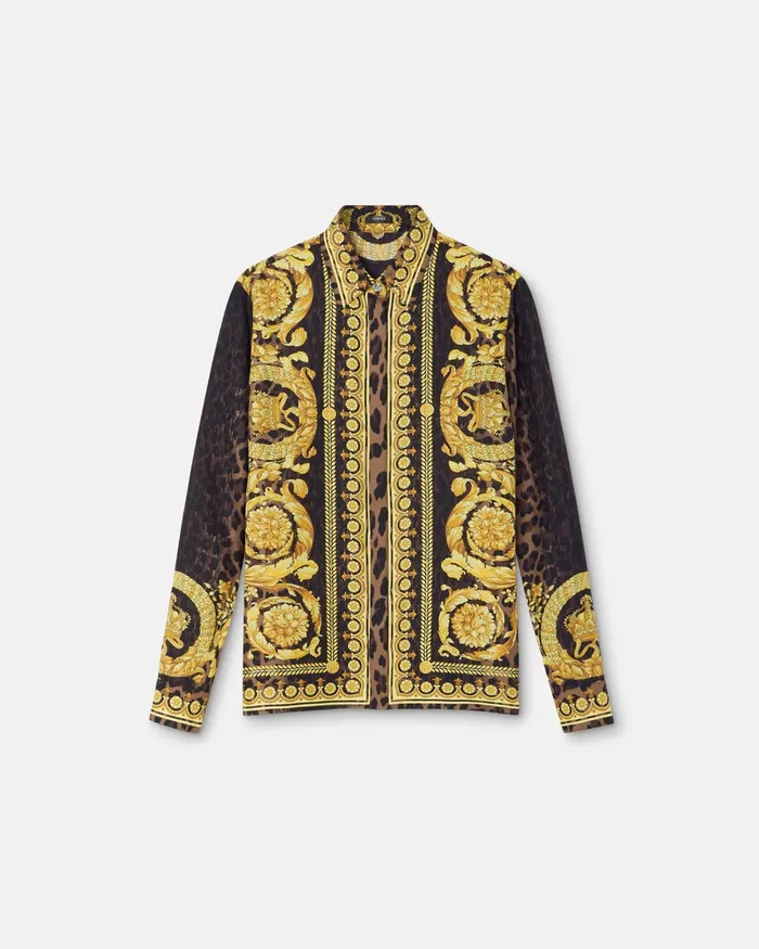 Versace Shirts and Tops Women Wild Barocco Silk Shirt Animalier