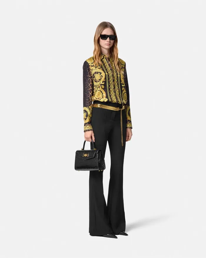 Versace Shirts and Tops Women Wild Barocco Silk Shirt Animalier