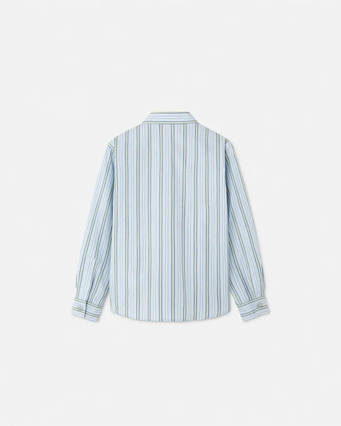 Versace Shirts Kids Striped Medusa Shirt Light Blue