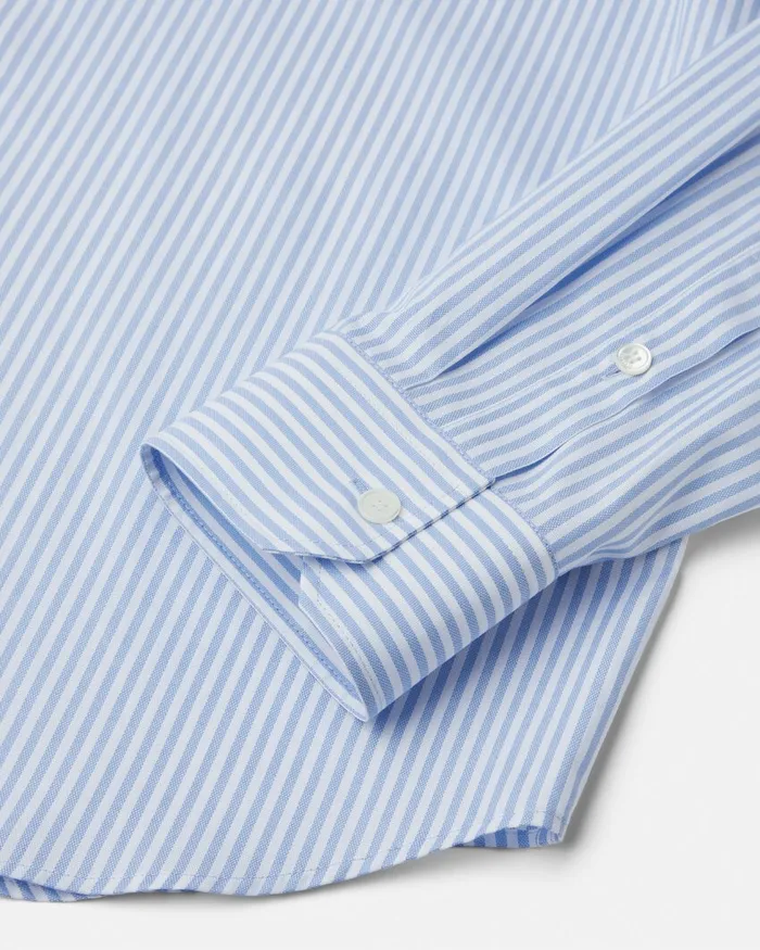 Versace Shirts Men Barocco Sea Striped Shirt Blueprint