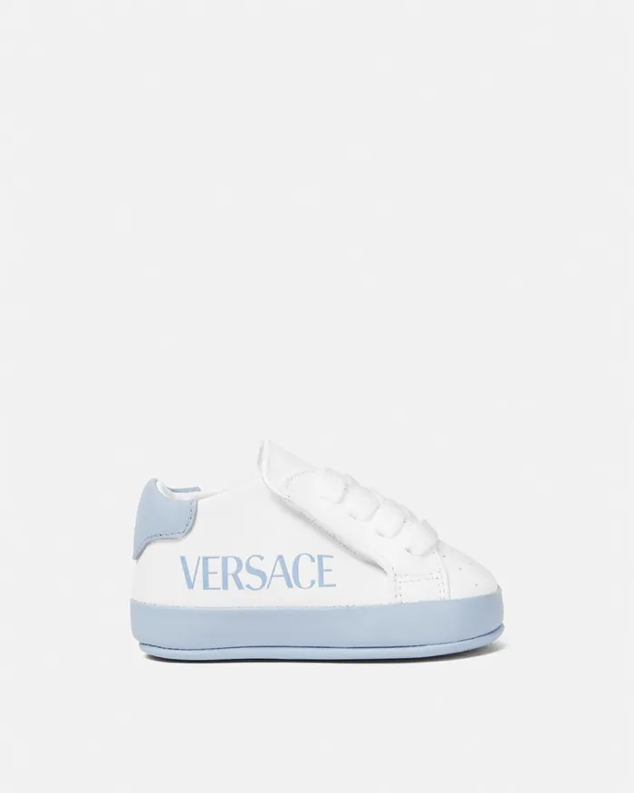 Versace Shoes and First Steps Kids Logo Baby Sneakers Bluewhite