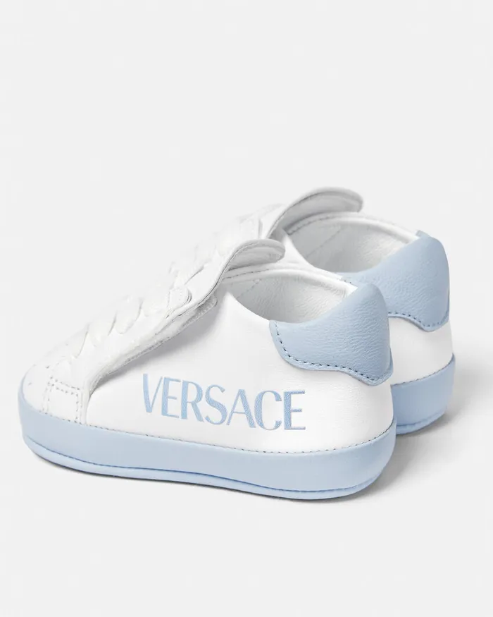 Versace Shoes and First Steps Kids Logo Baby Sneakers Bluewhite