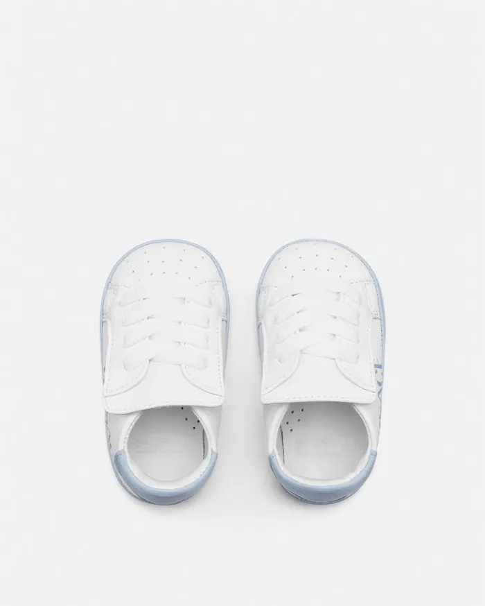 Versace Shoes and First Steps Kids Logo Baby Sneakers Bluewhite