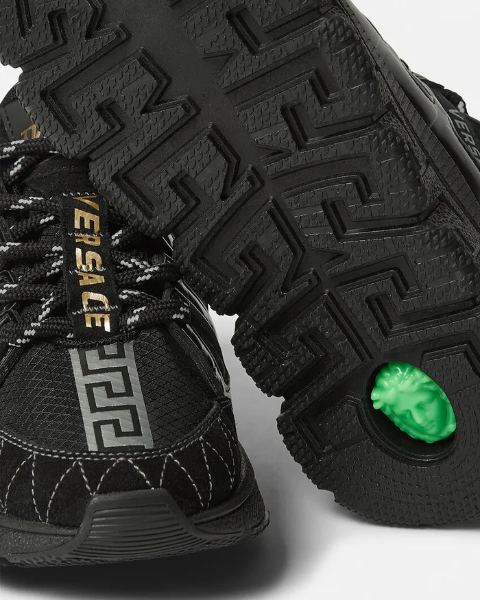 Versace Shoes Kids Trigreca Sneakers Blackgold