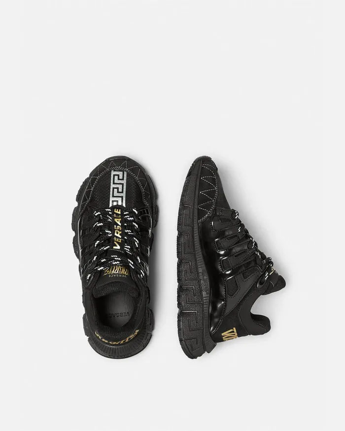 Versace Shoes Kids Trigreca Sneakers Blackgold