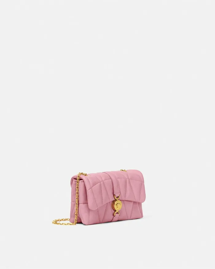 Versace Shoulder and Crossbody Women Kleio Quilted Mini Bag Pink