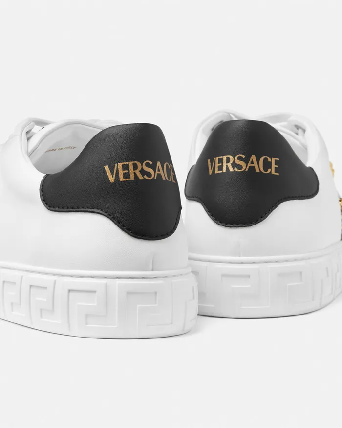 Versace Sneakers Men Studded Greca Sneakers White