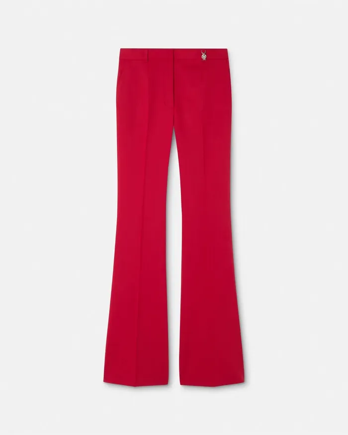 Versace Suits Women Grain De Poudre Dv Pants Red