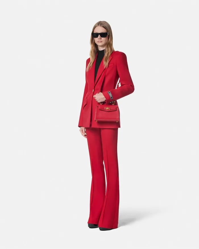 Versace Suits Women Grain De Poudre Dv Pants Red