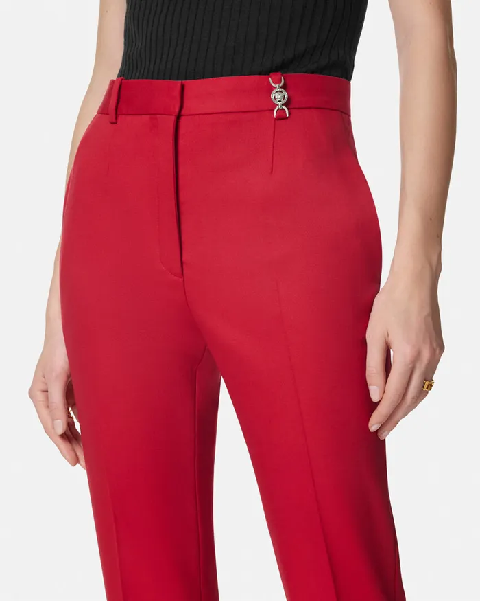 Versace Suits Women Grain De Poudre Dv Pants Red