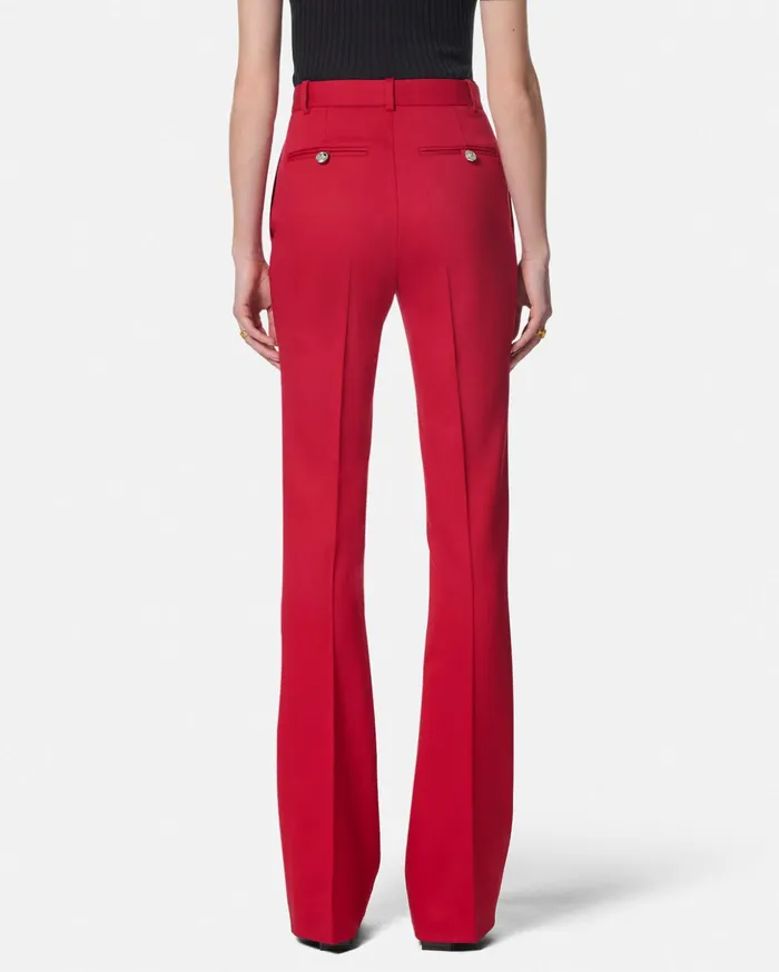 Versace Suits Women Grain De Poudre Dv Pants Red