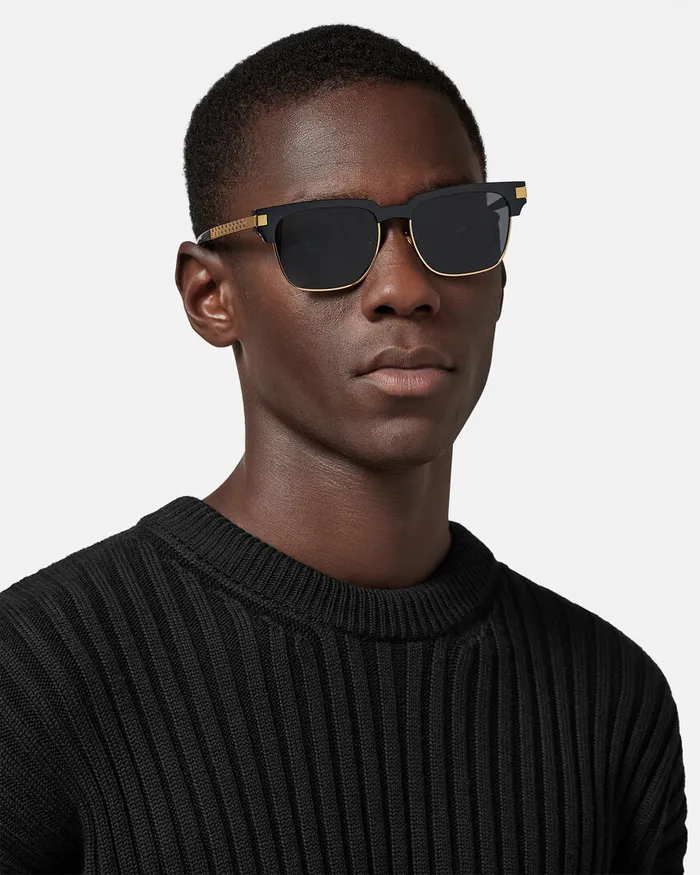 Versace Sunglasses Men Greca Sunglasses Blackgold
