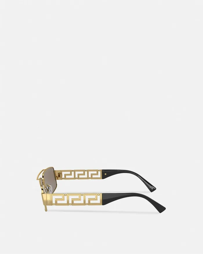 Versace Sunglasses Men Greca Sunglasses Blackgold
