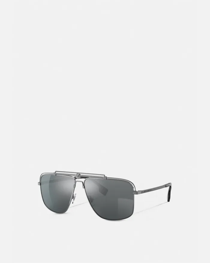 Versace Sunglasses Men Medusa Focus Sunglasses Blacksilver