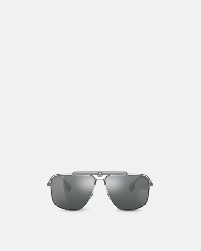 Versace Sunglasses Men Medusa Focus Sunglasses Blacksilver