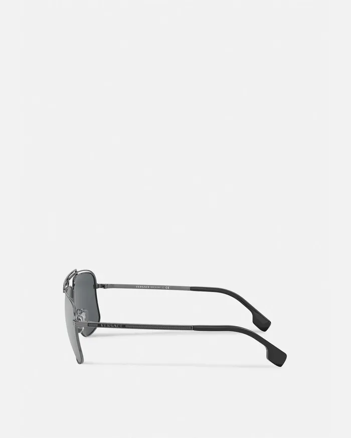 Versace Sunglasses Men Medusa Focus Sunglasses Blacksilver