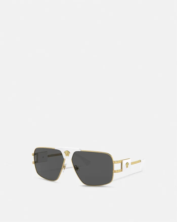 Versace Sunglasses Men Navigator Sunglasses White