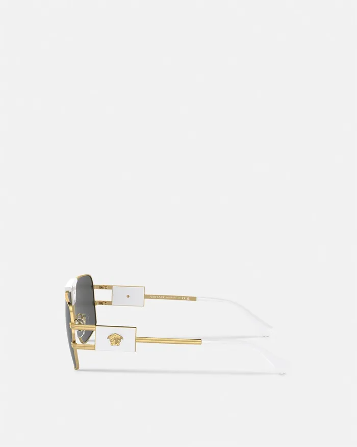 Versace Sunglasses Men Navigator Sunglasses White