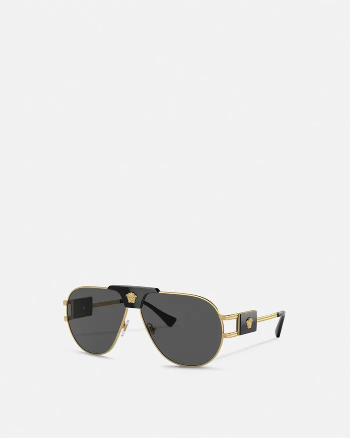 Versace Sunglasses Men Pilot Sunglasses Blackgold