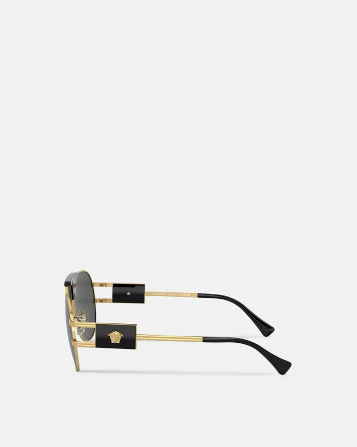 Versace Sunglasses Men Pilot Sunglasses Blackgold