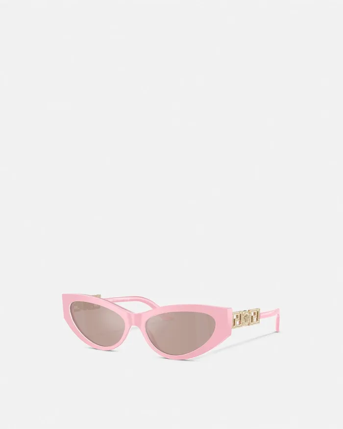 Versace Sunglasses Women Greca Strass CatEye Sunglasses Pink