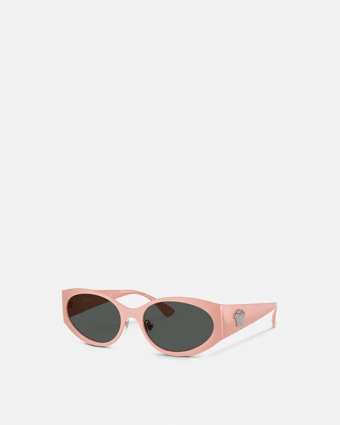 Versace Sunglasses Women La Medusa Oval Sunglasses Pink