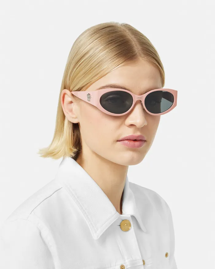 Versace Sunglasses Women La Medusa Oval Sunglasses Pink