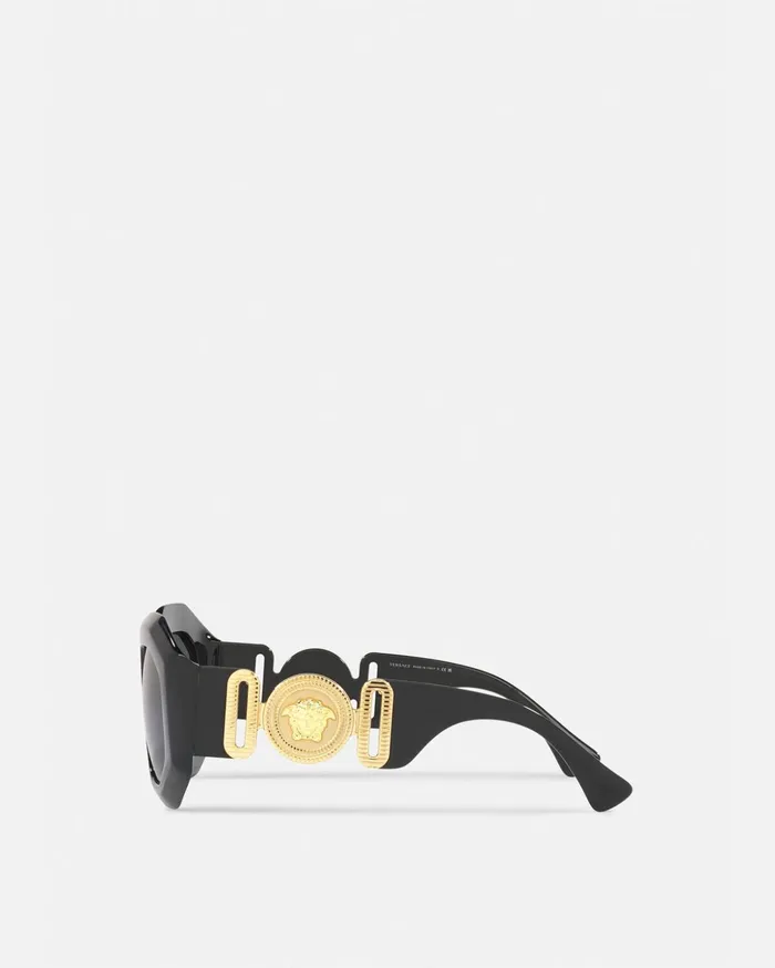 Versace Sunglasses Women Maxi Medusa Biggie Squared Sunglasses Blackgold