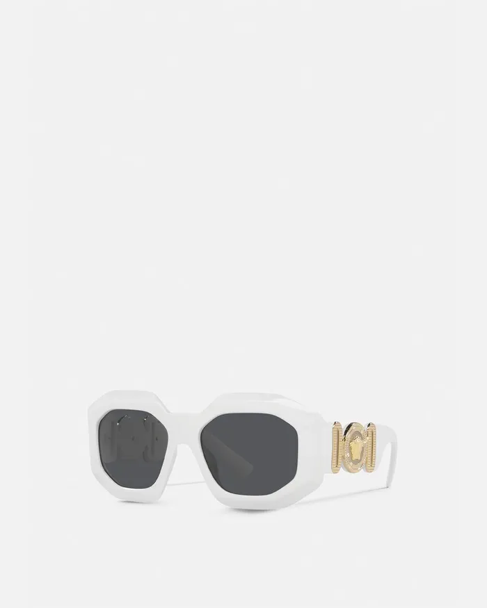 Versace Sunglasses Women Maxi Medusa Biggie Squared Sunglasses White