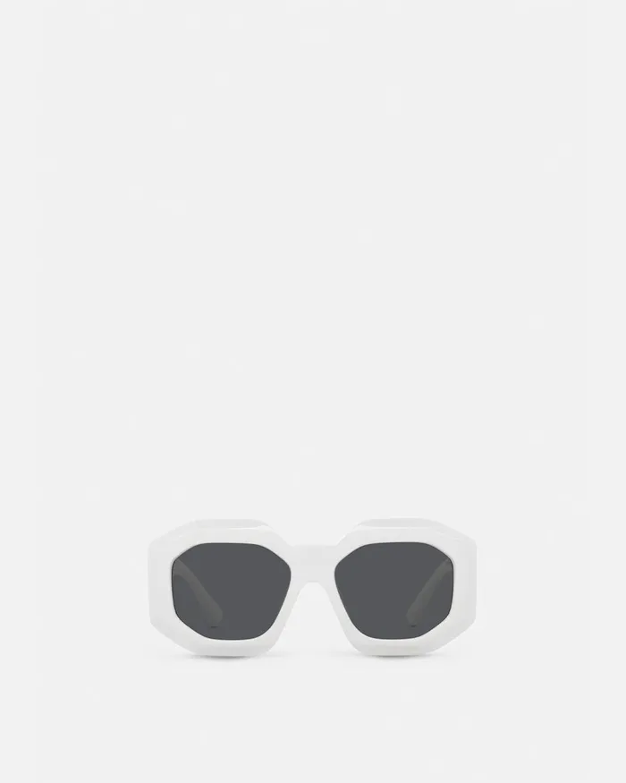 Versace Sunglasses Women Maxi Medusa Biggie Squared Sunglasses White