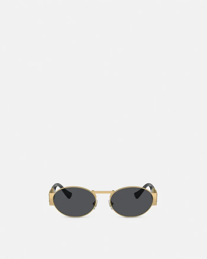 Versace Sunglasses WomenMen Medusa Deco Oval Sunglasses Blackgold