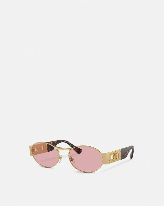 Versace Sunglasses WomenMen Medusa Deco Oval Sunglasses Havanagold