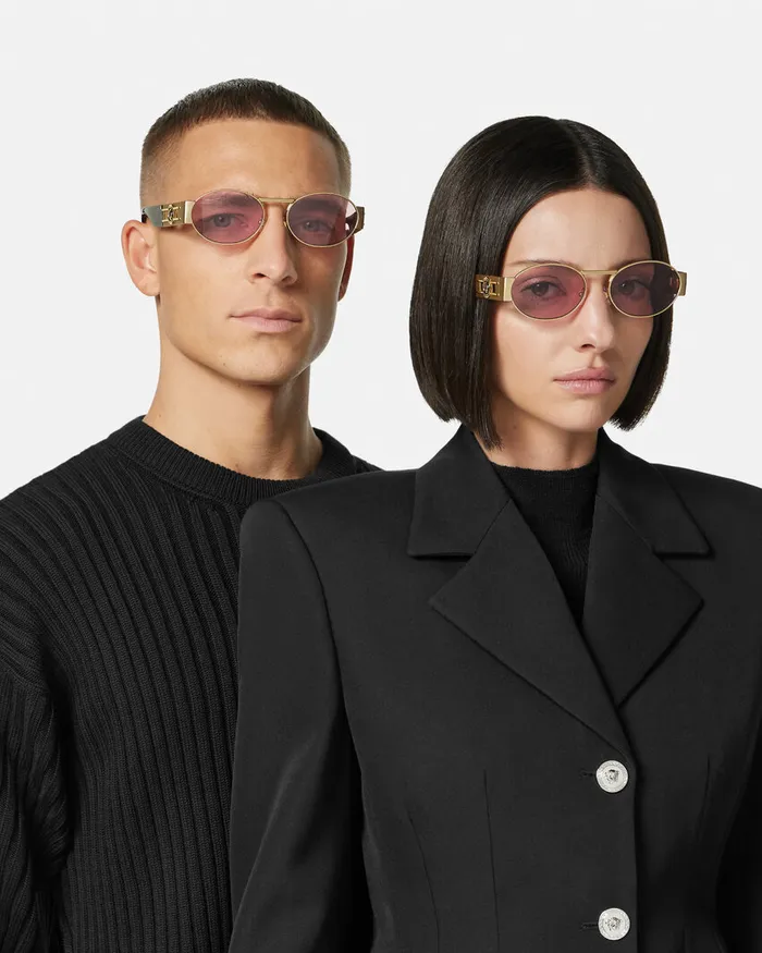 Versace Sunglasses WomenMen Medusa Deco Oval Sunglasses Havanagold