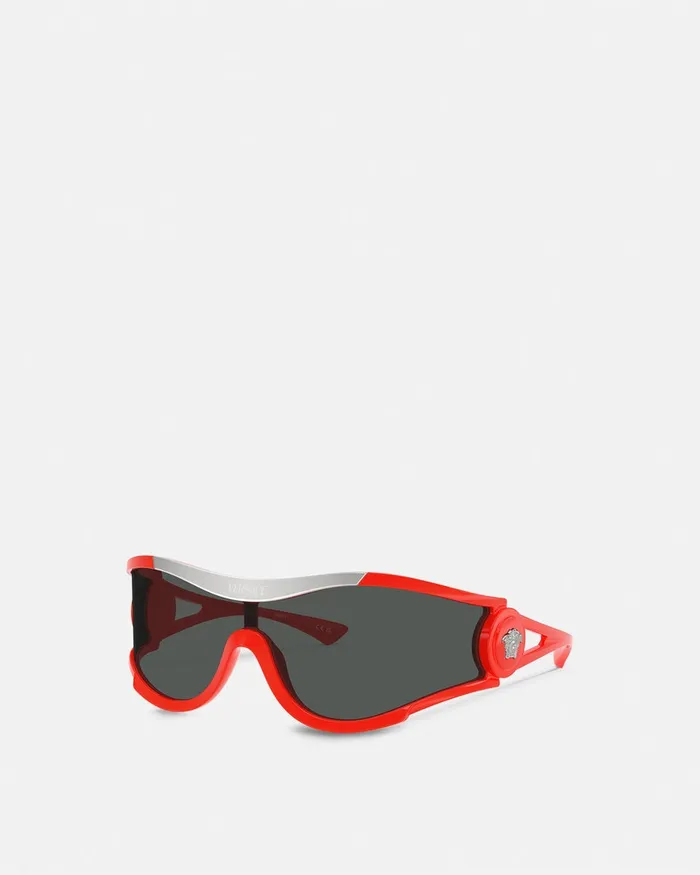 Versace Sunglasses WomenMen Medusa Medallion Shield Sunglasses Red