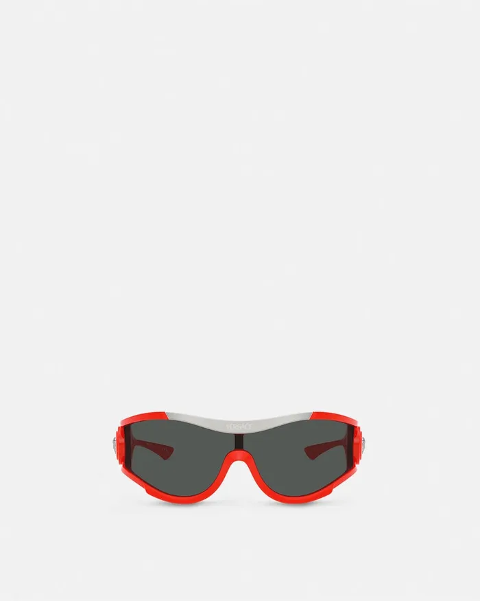 Versace Sunglasses WomenMen Medusa Medallion Shield Sunglasses Red