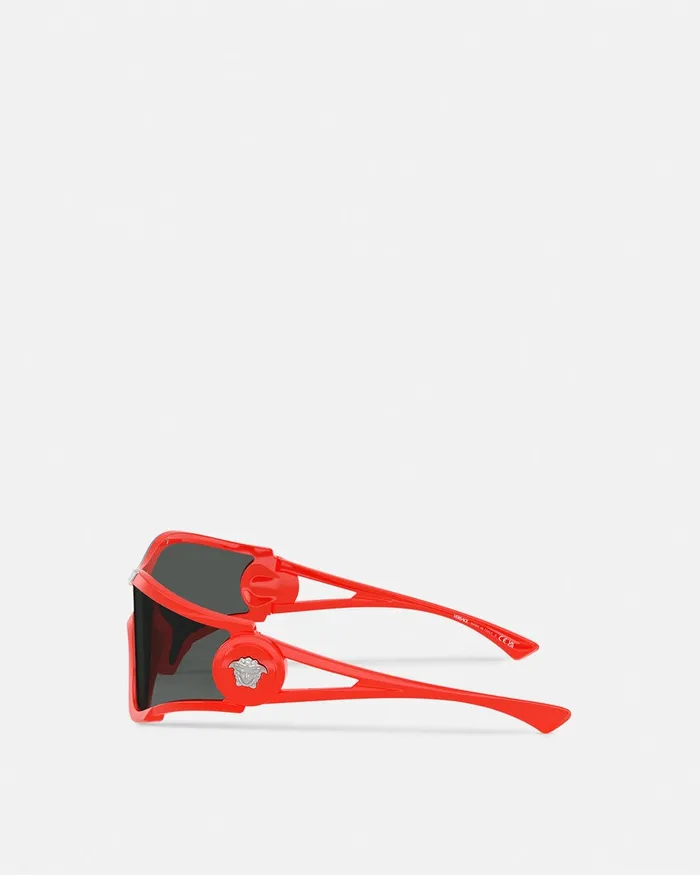 Versace Sunglasses WomenMen Medusa Medallion Shield Sunglasses Red