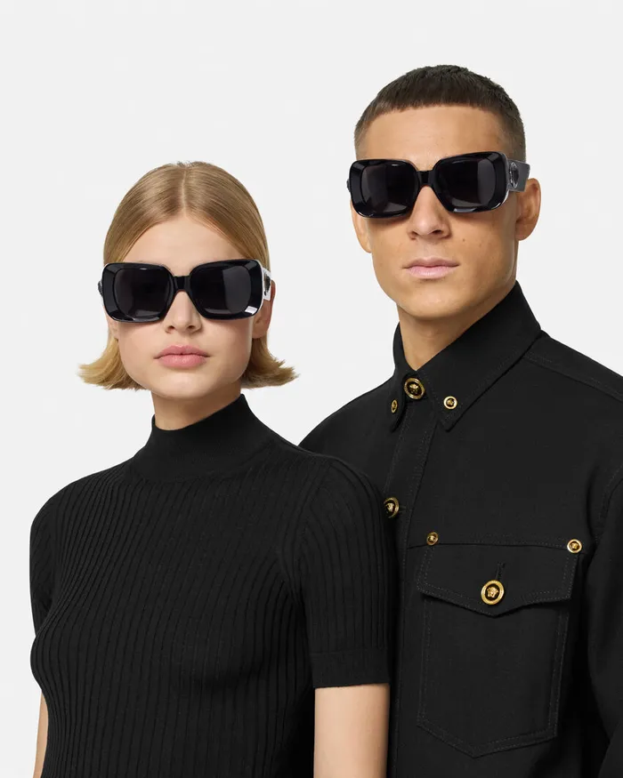 Versace Sunglasses WomenMen Medusa Medallion Sunglasses Blackgold