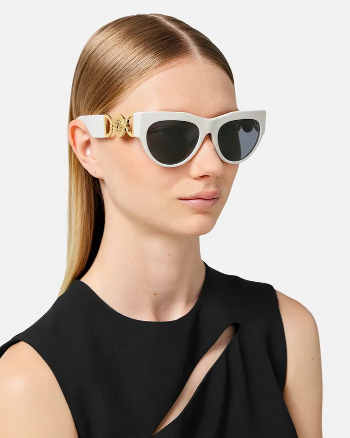 Versace Sunglasses Women Winged Medusa Sunglasses Havana