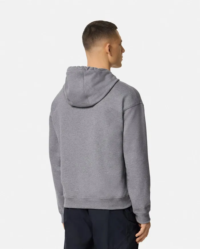 Versace Sweatshirts Men Embroidered Barocco Sea Hoodie Gray