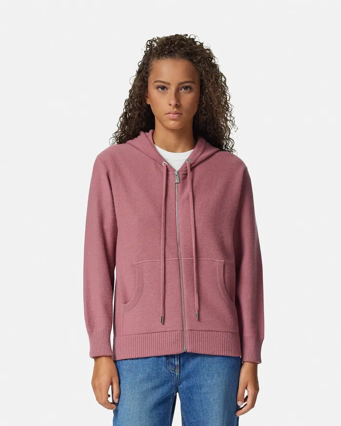 Versace TShirts and Sweatshirts Women Medusa Towel Zip Hoodie Pink