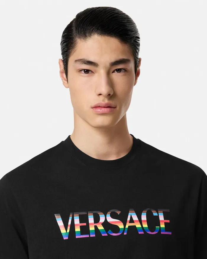 Versace TShirts and Sweatshirts WomenMen Pride Barocco Logo TShirt Blackprint