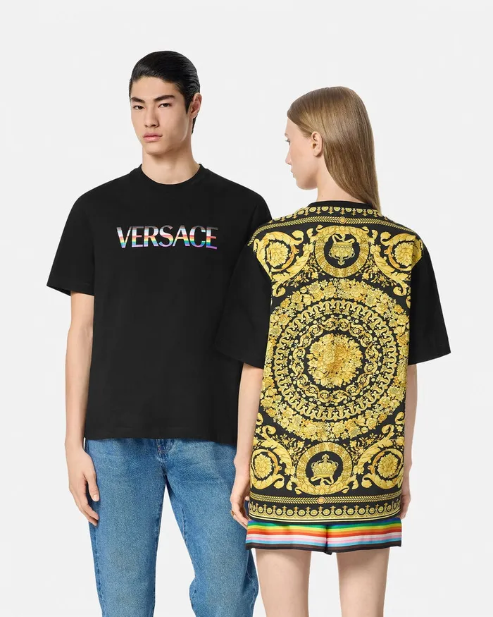Versace TShirts and Sweatshirts WomenMen Pride Barocco Logo TShirt Blackprint