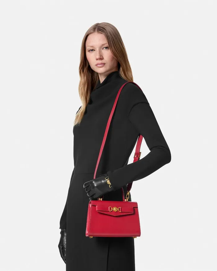 Versace Top Handle Women Medusa 03995 Small Handbag Red