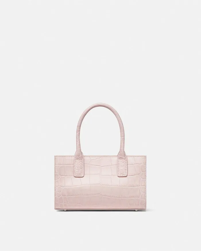Versace Totes Women CrocEffect Medusa 03995 Small Tote Bag Light Pink